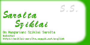 sarolta sziklai business card